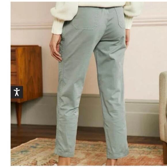 Boden women’s sage green crop chino pants size 4 - Picture 2 of 7
